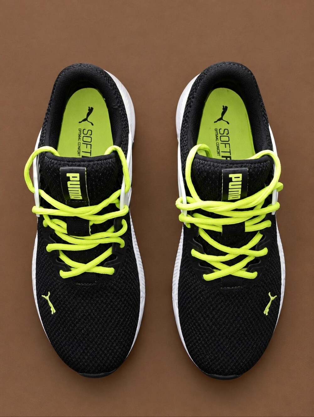 Puma Men's Black & Neon Yellow Athletic Running Shoes